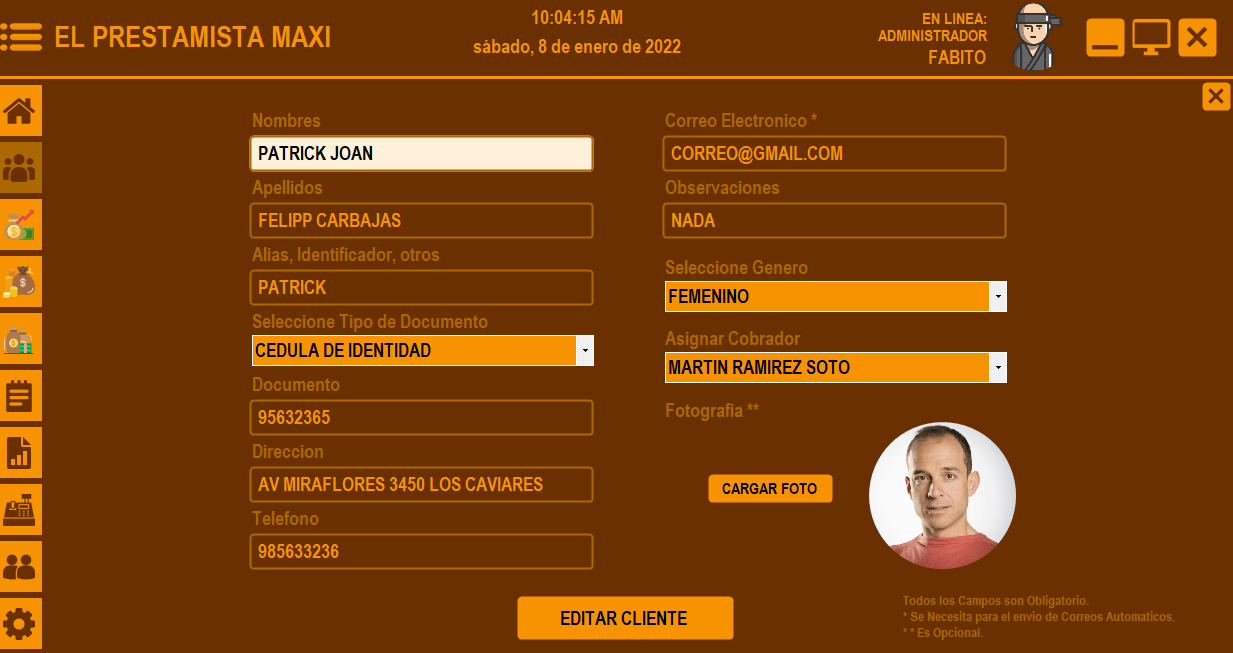 Clientes El Prestamista