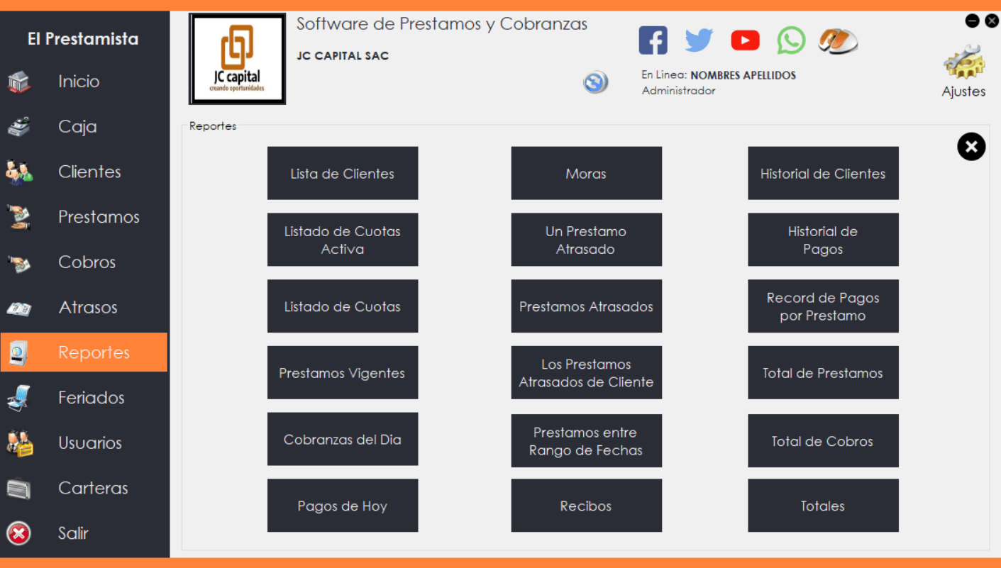 Lista de Reportes