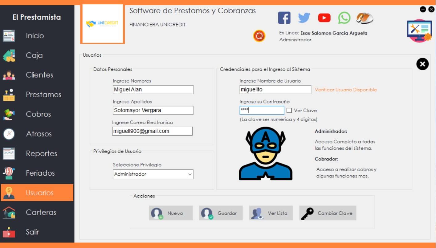 Registramos usuario