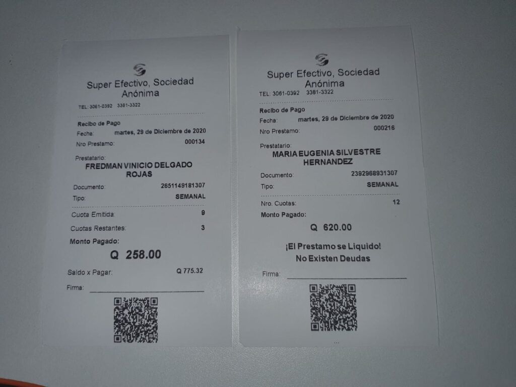 tickets de pago