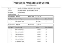 Prestamos Atrasados por Cliente