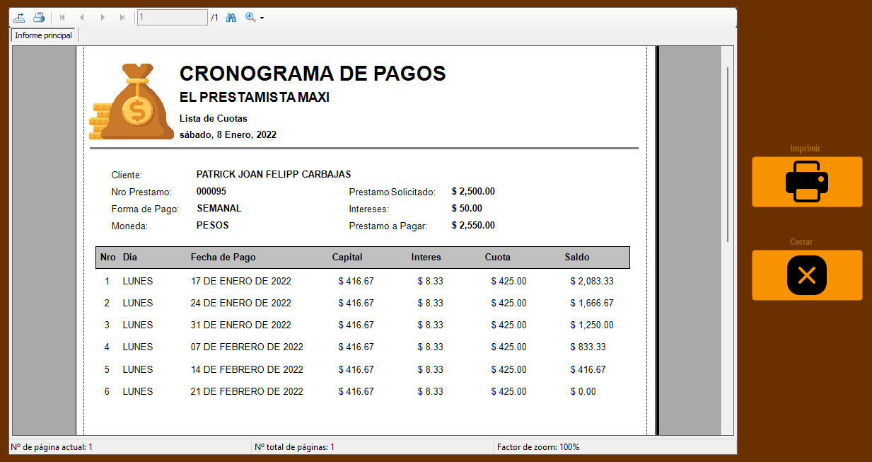 Prestamo Simple