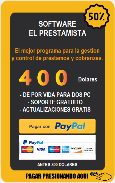 SISTEMA DE PRESTAMOS Y COBROS