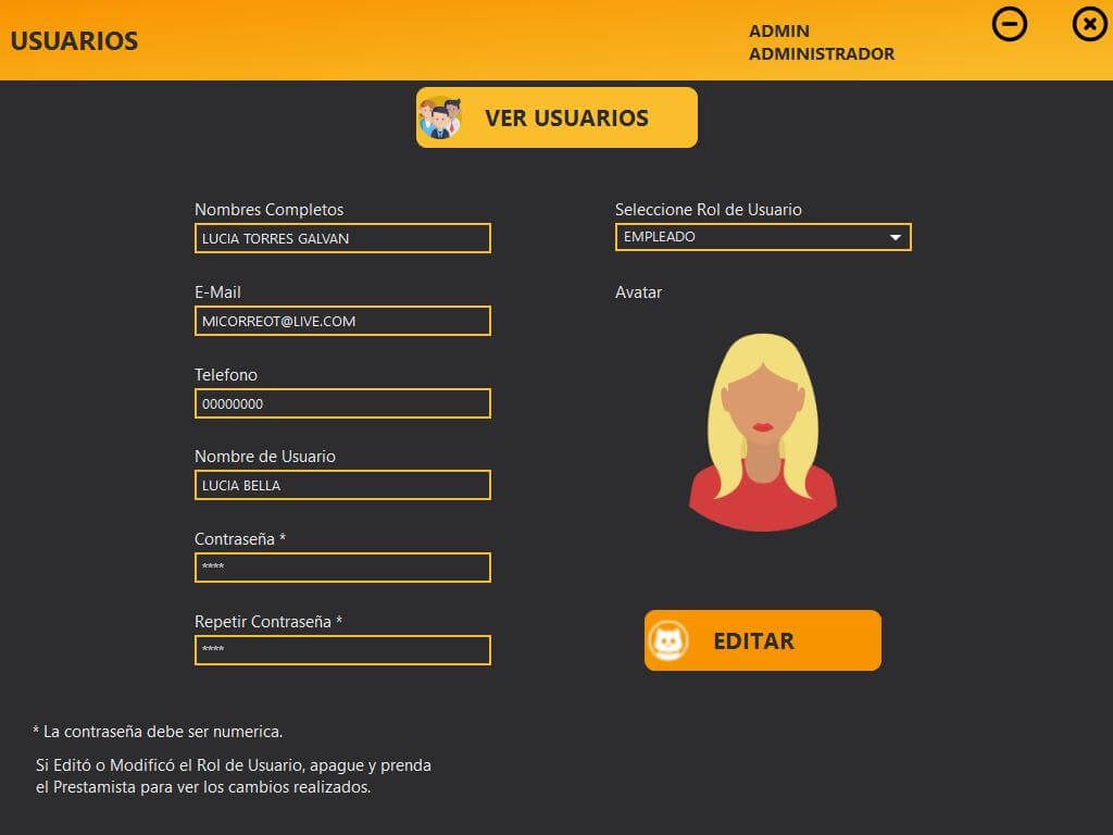 sistema de prestamos