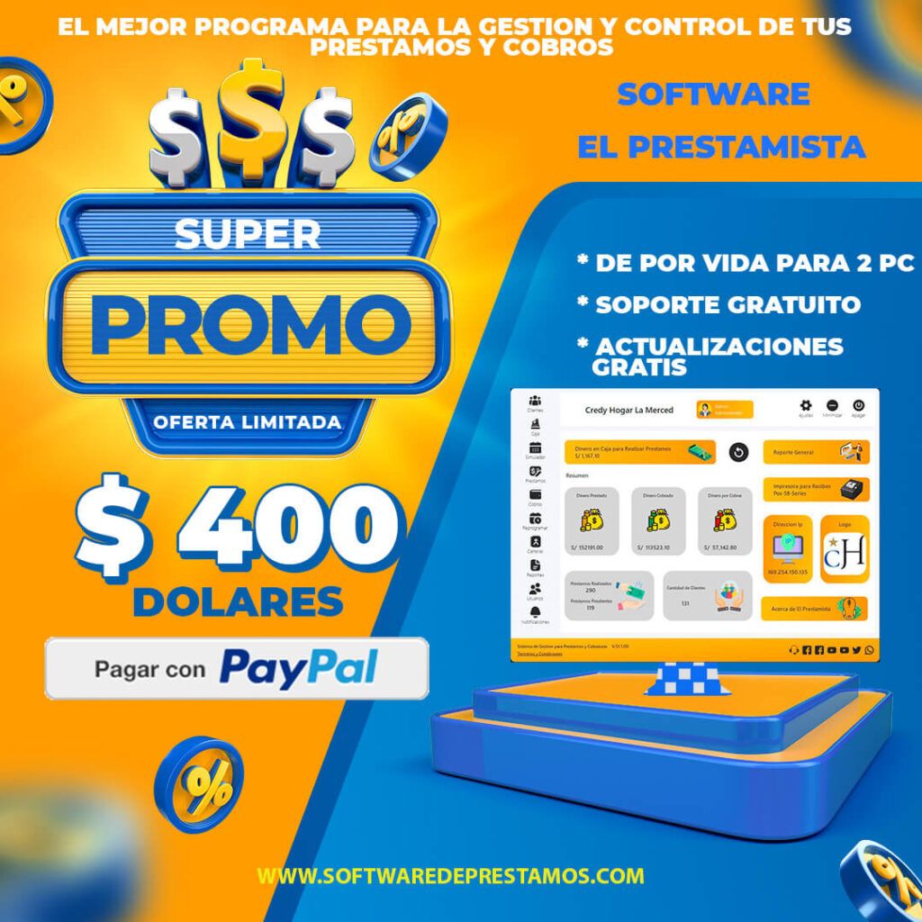 Software de Prestamos y Cobranzas – El Prestamista